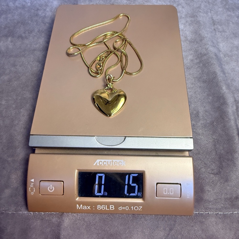 Gold Monet‎ Heart Necklace Pendant 16 Inches - Picture 6 of 6